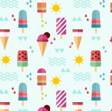 度假冰淇淋和夏季元素图案