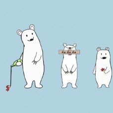 可爱小白熊可爱卡通趣味小白熊