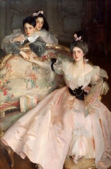 妇女女性三个贵妇女性油画