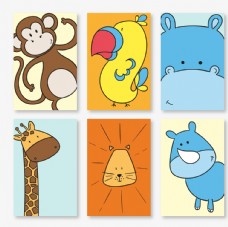 一些手绘可爱的动物卡
