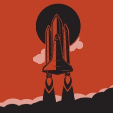 太空火箭复古的背景