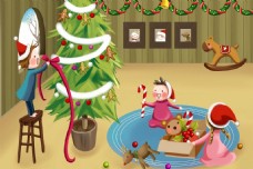 童话圣诞树素材背景