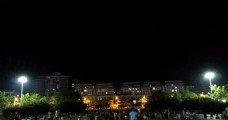 城市广场夜景延时摄影