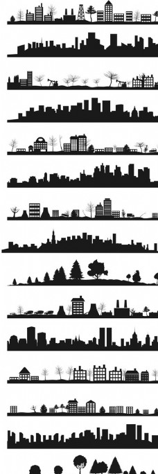 城市剪影都市剪影建筑素描
