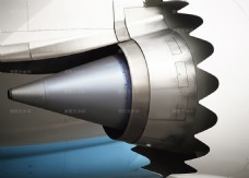 飞机特写787飞机引擎发动机特写