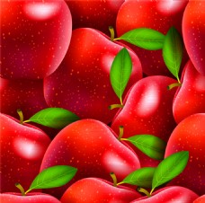红色苹果无缝背景矢量素材