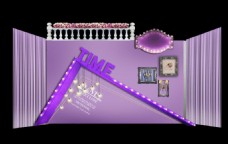 婚礼舞台设计  灯泡 紫色