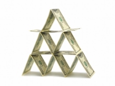 创意图形金子塔形的美元纸币创意设计图片