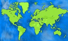 绿色质感世界地图