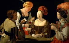 法国中世纪女性生活油画图片