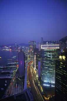 灯火繁华的香港城市夜景图片