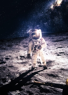 月球表面站在月球上的宇航员图片