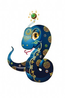 卡通蛇春节插画图片