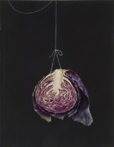 紫色艺术字紫色包菜油画图片