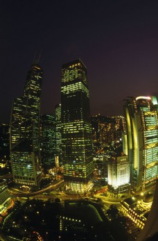 灯火辉煌的香港夜景图片