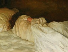 艺术字侧身睡觉的西方美女油画图片