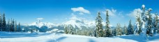 雪山横幅冬季风景图片