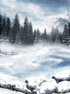 雪山美丽冬天风景图片