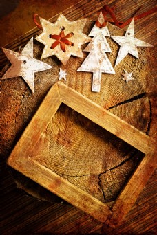 圣诞节卡片与年轮背景图片