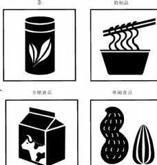 购物符号茶奶制品方便食品