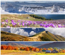 高山四季美景图片