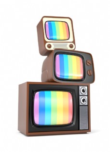 彩色条纹电视机图片