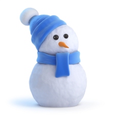 带蓝色帽子的雪人图片