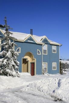 洋房冬天别墅雪景图片