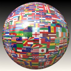 世界国旗球形世界各国国旗