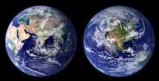 两个蓝色地球图片
