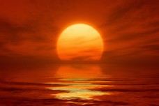 大自然海面上的落日图片