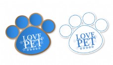蓝色宠物脚印标签图片