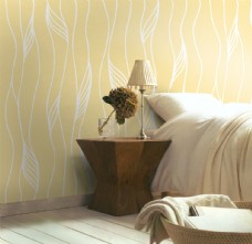 欧式花纹背景简约现代卧室条纹墙纸