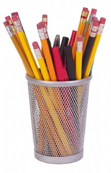 镂空笔筒和彩色铅笔图片