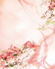 粉色水墨花朵背景