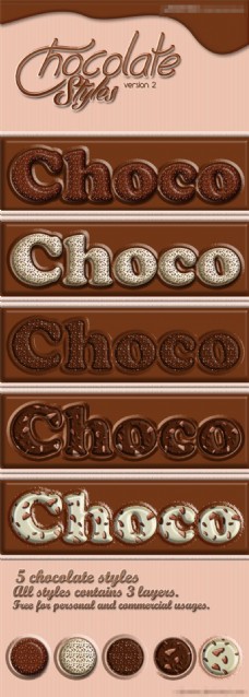 巧克力美食字体效果PS样式