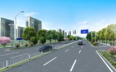 景观设计城市道路绿化效果图