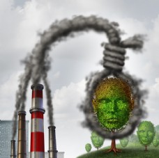 环境自杀概念工业污染绳套