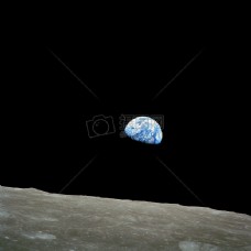红色星空月球的地球照片