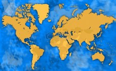 橙色质感世界地图