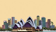 旅游签证手绘悉尼