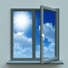 门窗里的蓝天白云图片